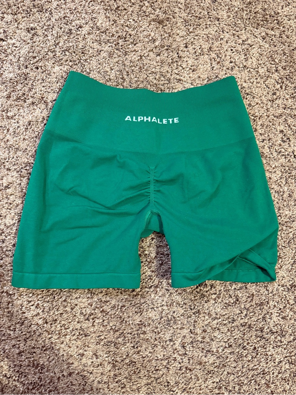 Alphalete Emerald Green Seamless High-Rise Bike Shorts